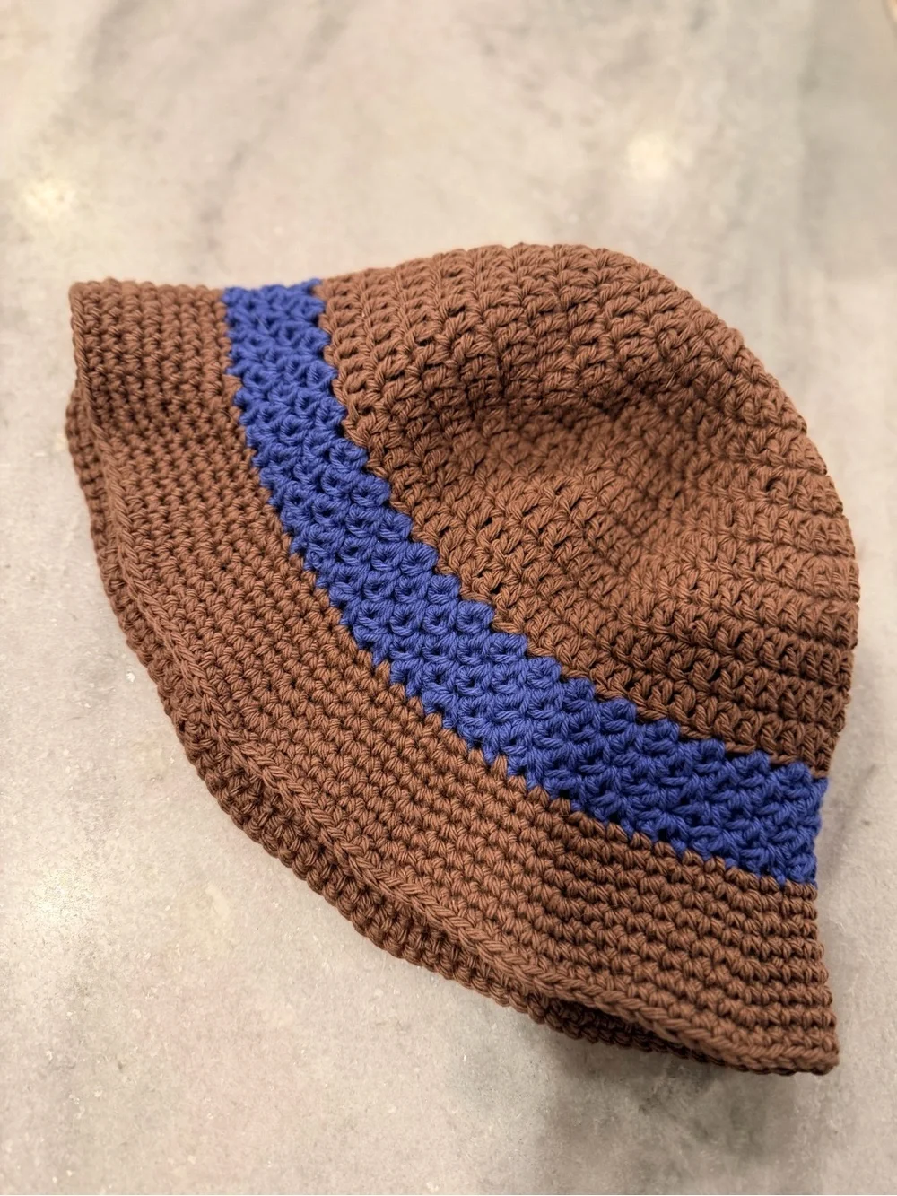 Handmade Crochet Bucket Hat 100% Cotton Lightweight Packable Festival Boho Beach